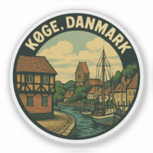Køge Danmark Gamla Stan Klistermärken