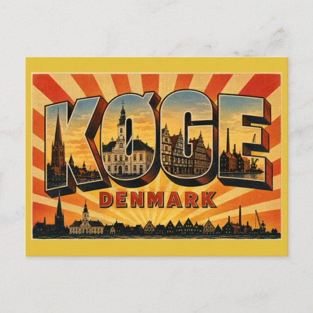 Køge Danmark Gamla Stan Vykort (Framsida)
