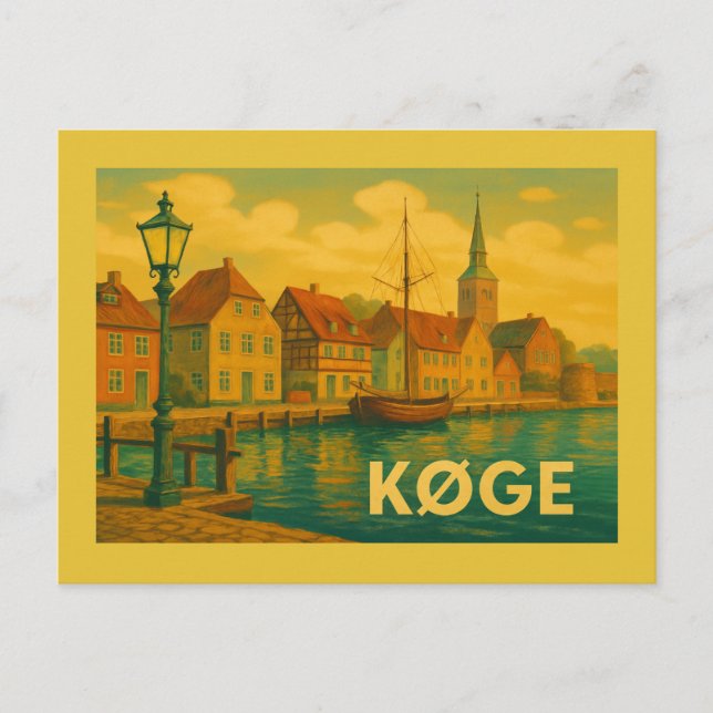 Køge Danmark Gamla Stan Vykort (Framsida)
