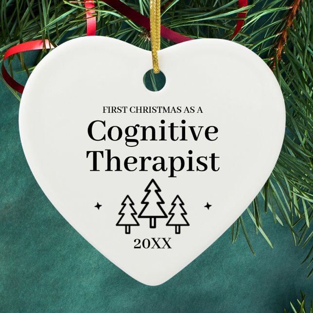 Kognig terapi Ny jultomte Julgransprydnad Keramik (Cognitive Therapist New Job Christmas Ceramic Ornament
)