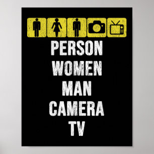 Kognitivt test Person Kvinna Man Kamera Tv Roligt  Poster