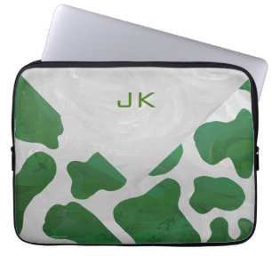 Kogrönt- och vitMonogram Laptop Fodral