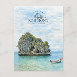 Koh Hong-ögruppen Krabi Thailand Ocean Helg Vykort