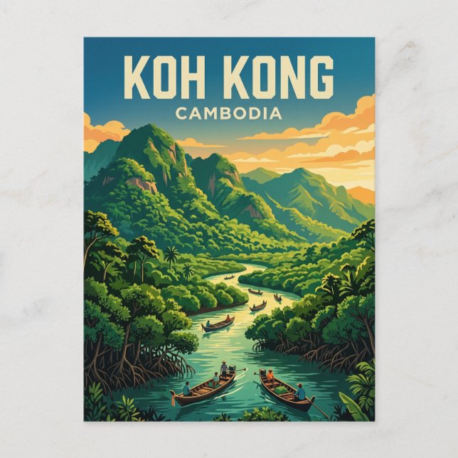 Koh Kong Kambodja Vykort (Framsida)