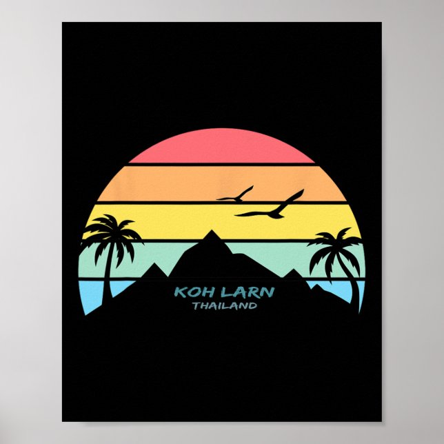 Koh Larn Thailand Phuket Souvenir Pattaya Present  Poster (Framsidan)