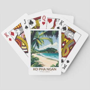 Koh Pha Ngan Thailand Travel Art Vintage Casinokort