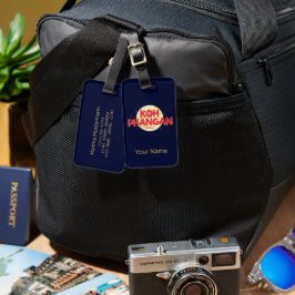 Koh Phangan med måne vintage (Thailand) Bagagebricka