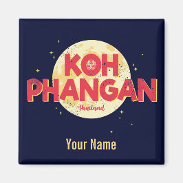 Koh Phangan med måne vintage (Thailand) Magnet