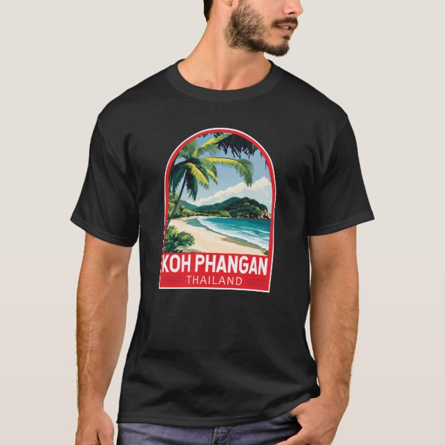 Koh Phangan Thailand Travel Art Emblem T Shirt (Framsida)