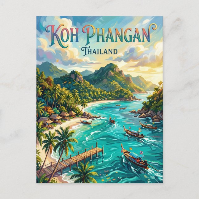 Koh Phangan Thailand Vykort (Framsida)