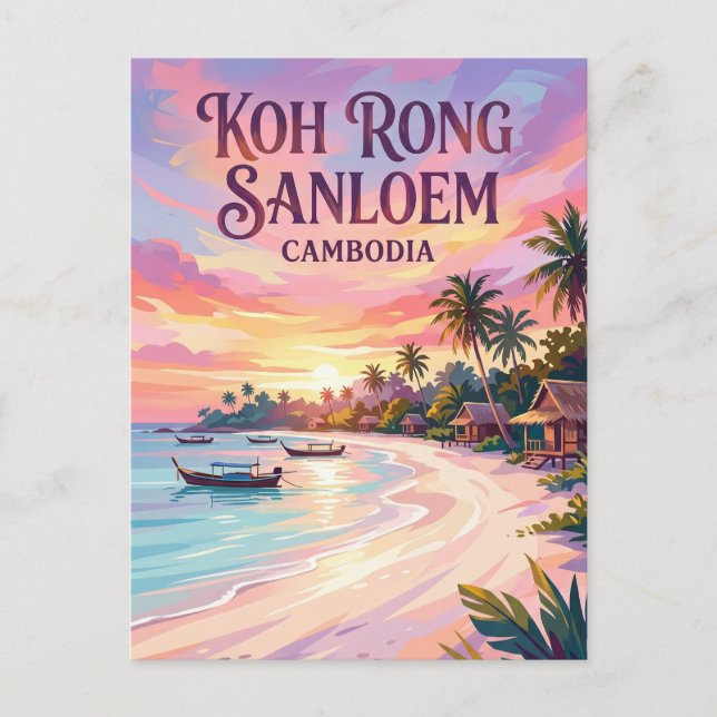 Koh Rong Sanloem Kambodja Vykort (Framsida)