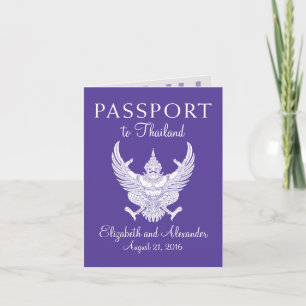 Koh Samui Thailand Bröllop Passport Inbjudan