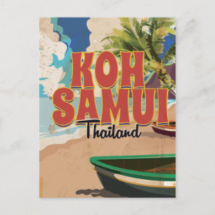Koh Samui, Thailand Vintage resor Poster Vykort