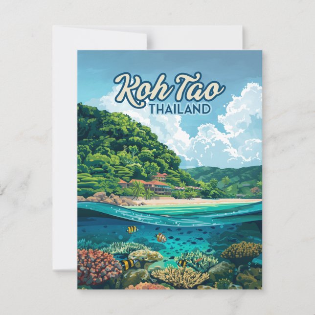 Koh Tao Thailand Asia Dyka Beach Card (Framsida)