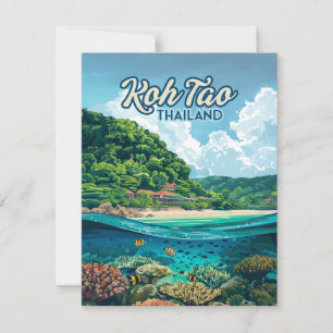 Koh Tao Thailand Asia Dyka Beach Card