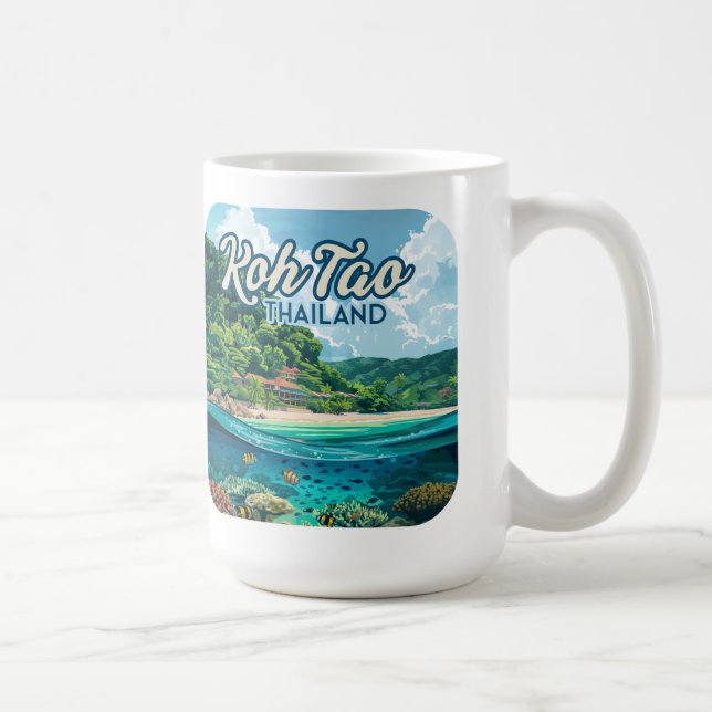 Koh Tao Thailand Asia Dyka Beach Island Kaffemugg (Höger)