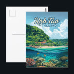 Koh Tao Thailand Asia Dyka Beach Island Vykort<br><div class="desc">Fiskens simma bland korallreven under havet, utanför stranden Koh Tao i Thailand. Koh Tao, Thailand, med namnet "Turtle Island", började utvecklas till ett turistmål i slutet av 1900-talet och är känd för sitt kristallklara vatten och sjudande marina liv. Nyckel siktar bland annat på Shark Bay och Mango Bay, perfekt för...</div>