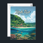 Koh Tao Thailand Asia Dyka Beach Island Vykort<br><div class="desc">Fiskens simma bland korallreven under havet, utanför stranden Koh Tao i Thailand. Koh Tao, Thailand, med namnet "Turtle Island", började utvecklas till ett turistmål i slutet av 1900-talet och är känd för sitt kristallklara vatten och sjudande marina liv. Nyckel siktar bland annat på Shark Bay och Mango Bay, perfekt för...</div>
