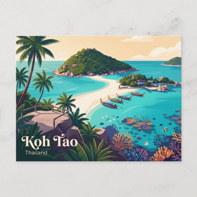 Koh Tao Thailand Vykort (Framsida)