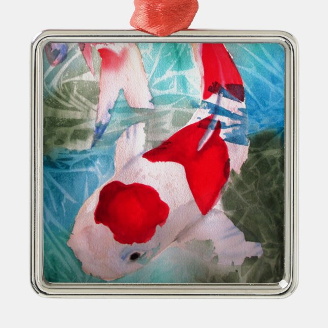 Kohaku Koi 2 Julgransprydnad Metall (Framsidan)