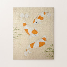 Kohaku Koi Carp Painting Pussel