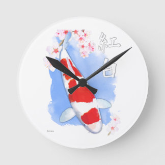 Kohaku Koi Rund Klocka