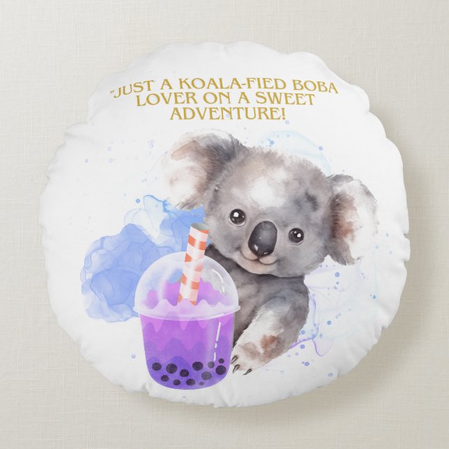 kohala-citat - bara kohala boba äventyr rund kudde (Framsidan)