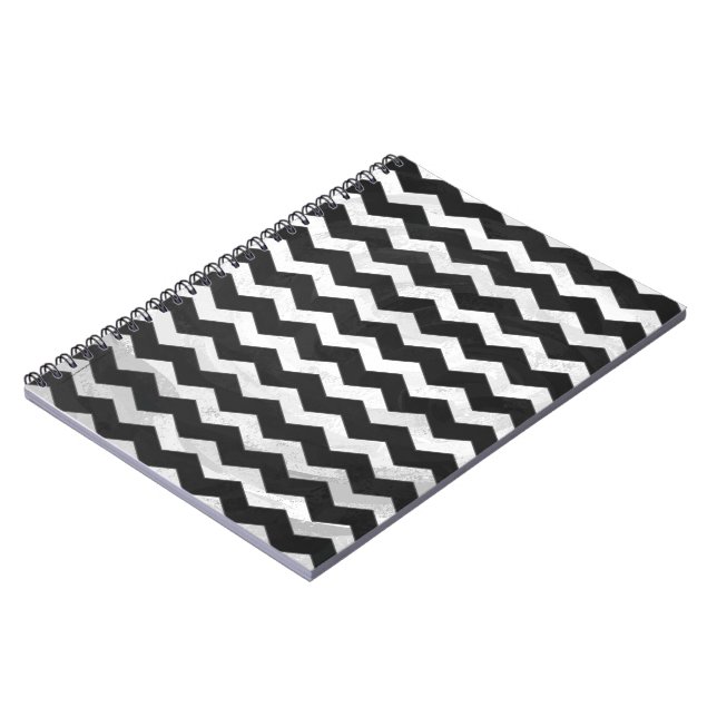 Kohl Black Chevron Mönster Anteckningsbok Med Spiral (Vänstra Sidan)