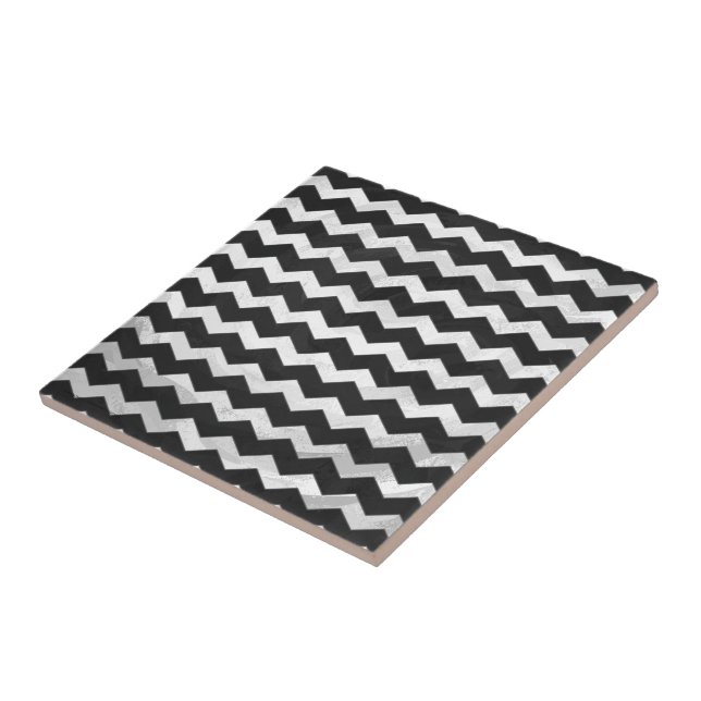 Kohl Black Chevron Mönster Kakelplatta (Sidan)