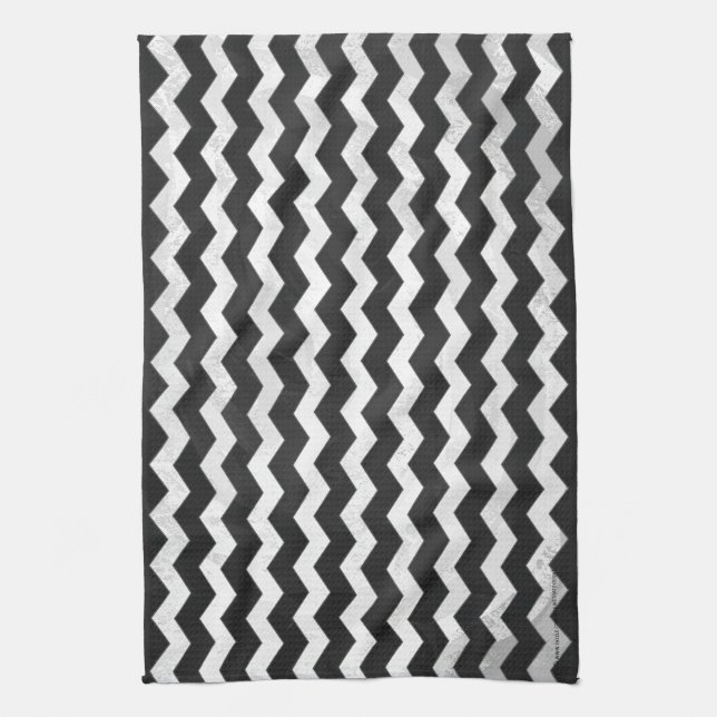 Kohl Black Chevron Mönster Kökshandduk (Vertikal)
