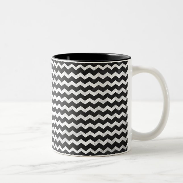 Kohl Black Chevron Mönster Två-Tonad Mugg (Höger)