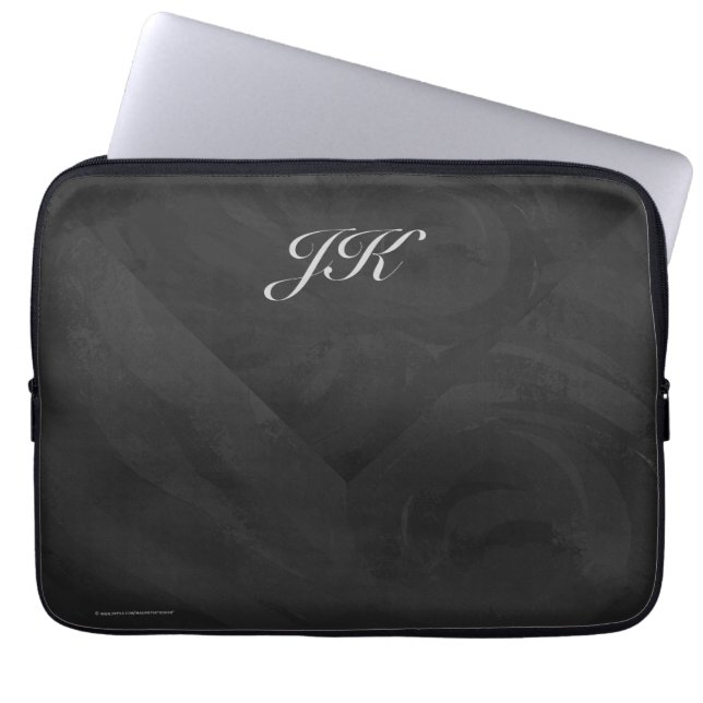 Kohl Black Monogram Personlig Laptop Sleeve (Framsidan)