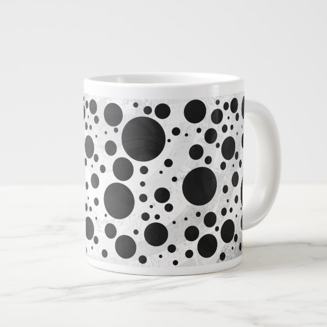 Kohl Black Polka Dot Mönster Jumbo Mugg (Framsida höger)