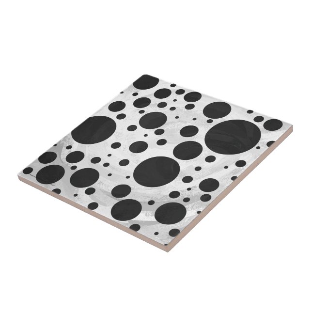 Kohl Black Polka Dot Mönster Kakelplatta (Sidan)