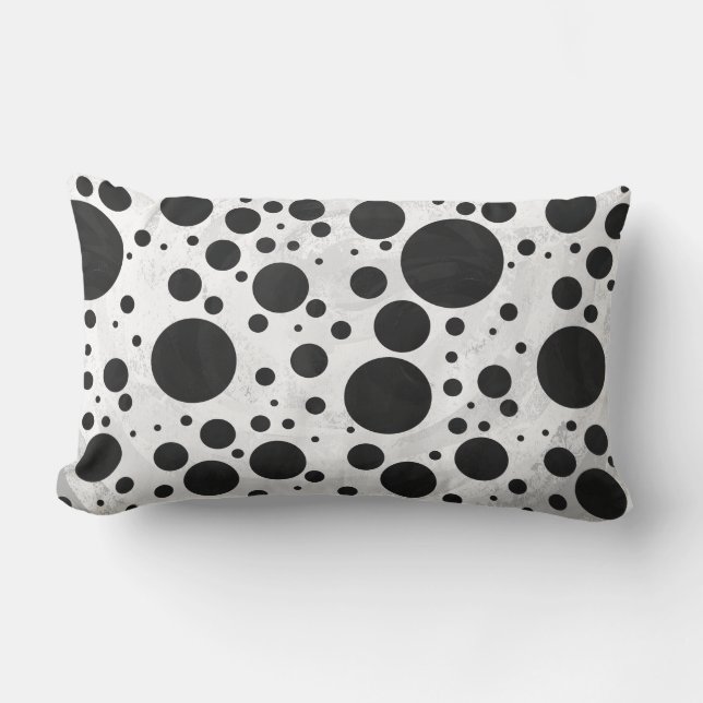 Kohl Black Polka Dot Mönster Lumbarkudde (Framsida)