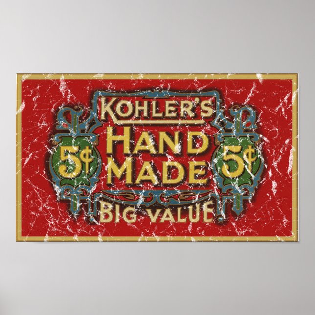 Kohlers cigarrer - 1900 - nödlidande poster (Framsidan)
