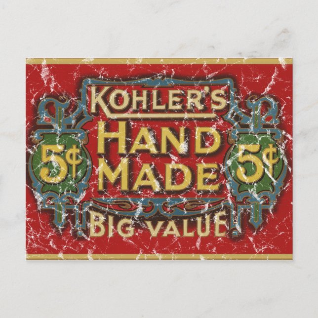 Kohlers cigarrer - 1900 - nödlidande vykort (Framsida)
