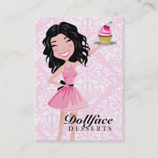 Kohlie för 311 Dollface efterrätter rosa damast Visitkort