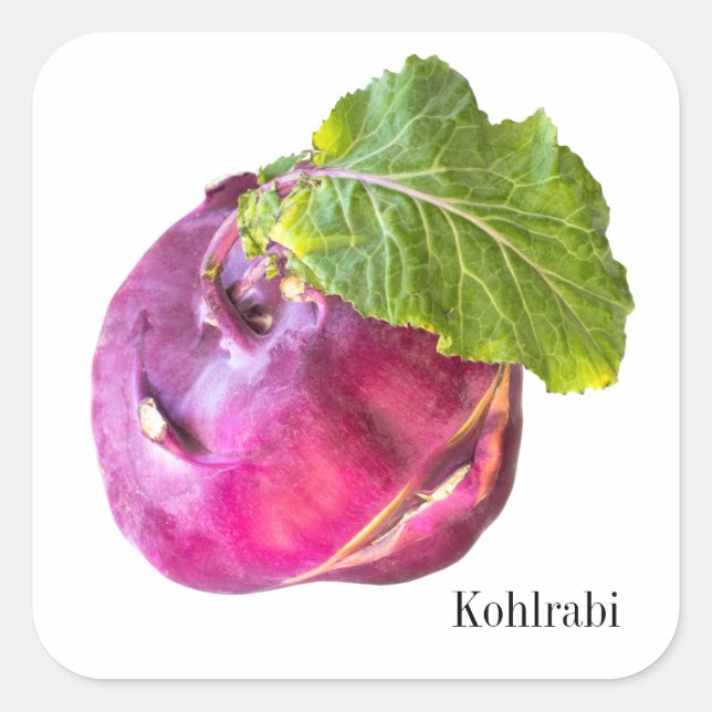 Kohlrabi Fyrkantigt Klistermärke (Framsida)
