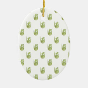 Kohlrabi tapet julgransprydnad keramik