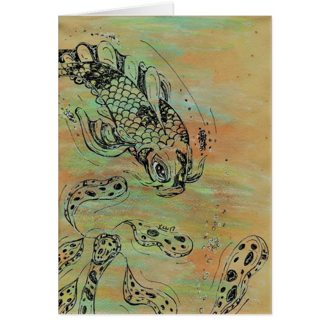 Koi 1 hälsningskort (Framsidan)