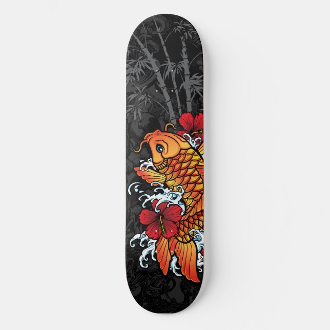 Koi bambu old school skateboard bräda 18 cm (Framsida)
