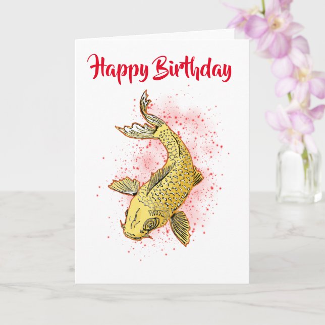 Koi Birthday  Kort (Orkide)