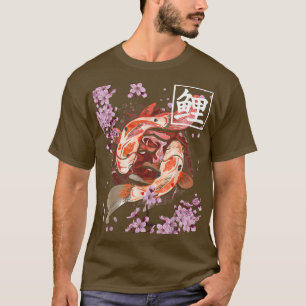 Koi Carp Fish Japansk Sakura Cherry Blommar för K T Shirt