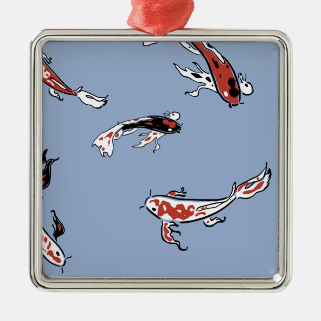 Koi Carp Fish Mönster jul Ornament (Framsidan)