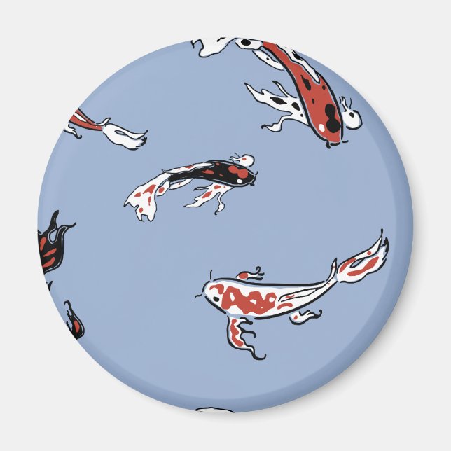 Koi Carp Fish Mönster Magnet (Framsidan)