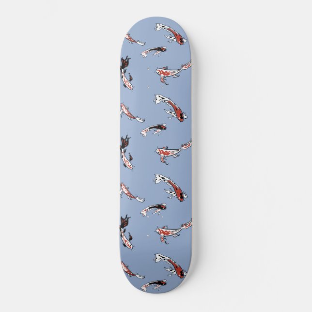 Koi Carp Fish Mönster Mini Skateboard Bräda 18,5 Cm (Framsida)