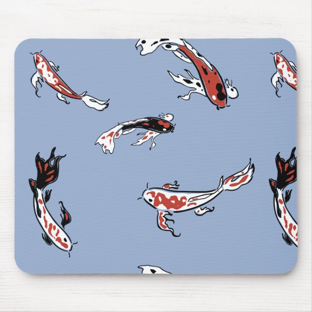 Koi Carp Fish Mönster Musmatta (Framsidan)