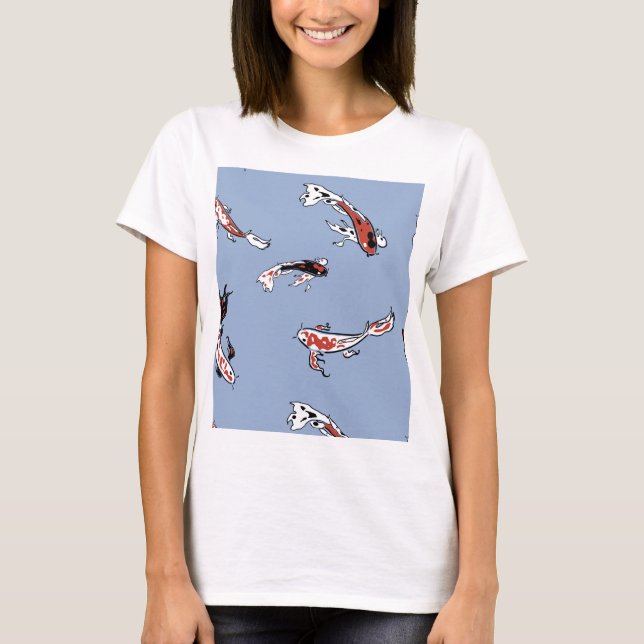 Koi Carp Fish Mönster T Shirt (Framsida)