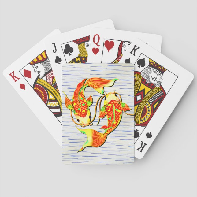 Koi Carp Fish Orange Grönt on Casinokort (Baksidan)